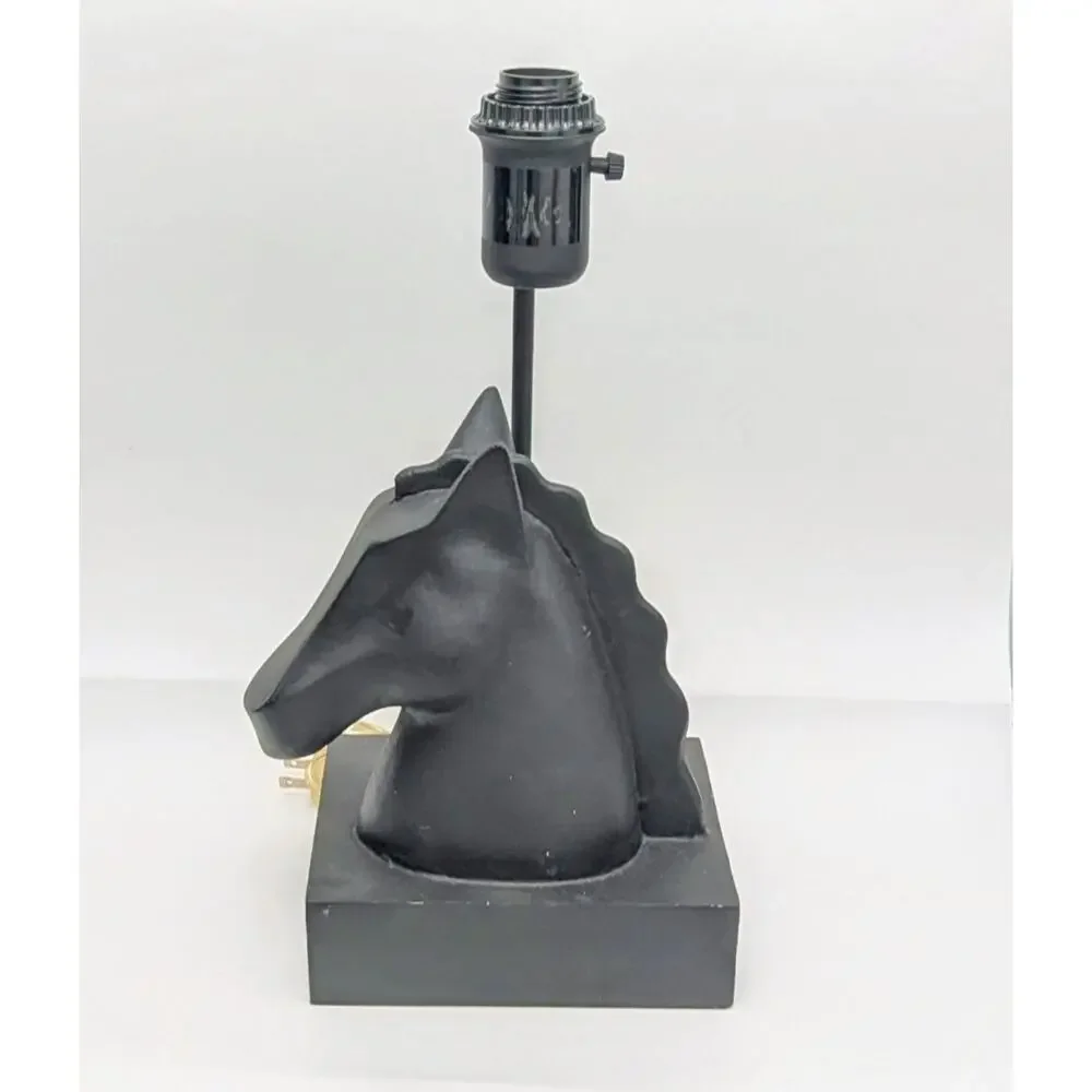 West Elm Black Horse Head Table Accent Lamp MCM Style 16